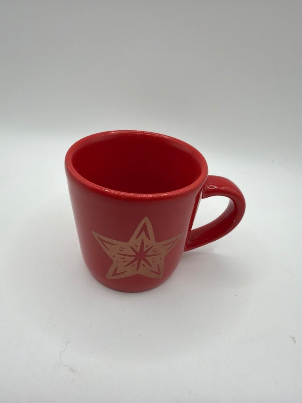 Starbucks Red Holiday Mini Mug 3 Fl Oz Ceramic With Gold Star Design 2018 Editio